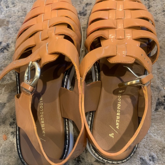 Anthropologie Tangerine Woven Sandals - Picture 1 of 5